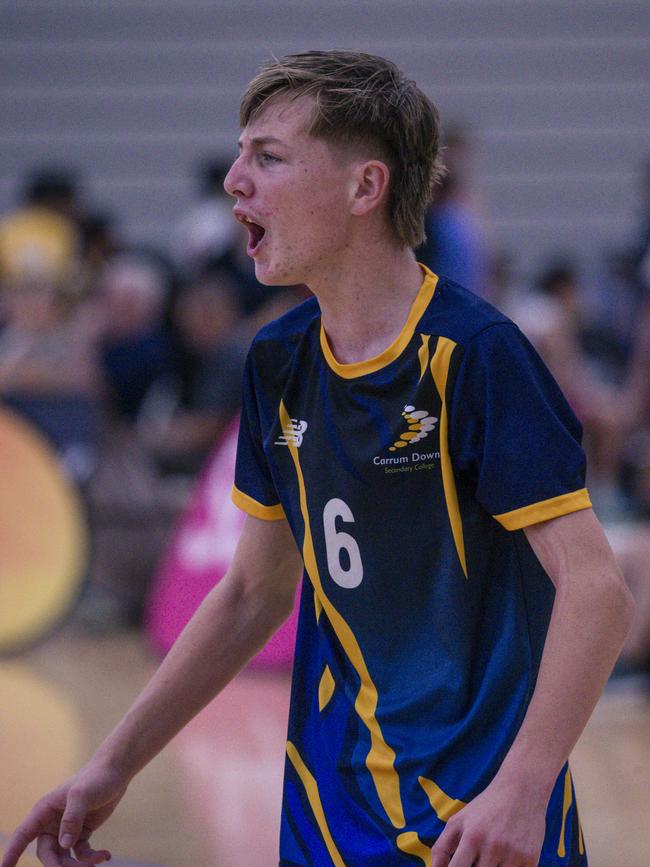 Heathwood High V Carrum Downs in the Australian Volleyball Schools Cup is being played at the Gold Coast Sports and Leisure Centre in Carrara. Picture: Glenn Campbell