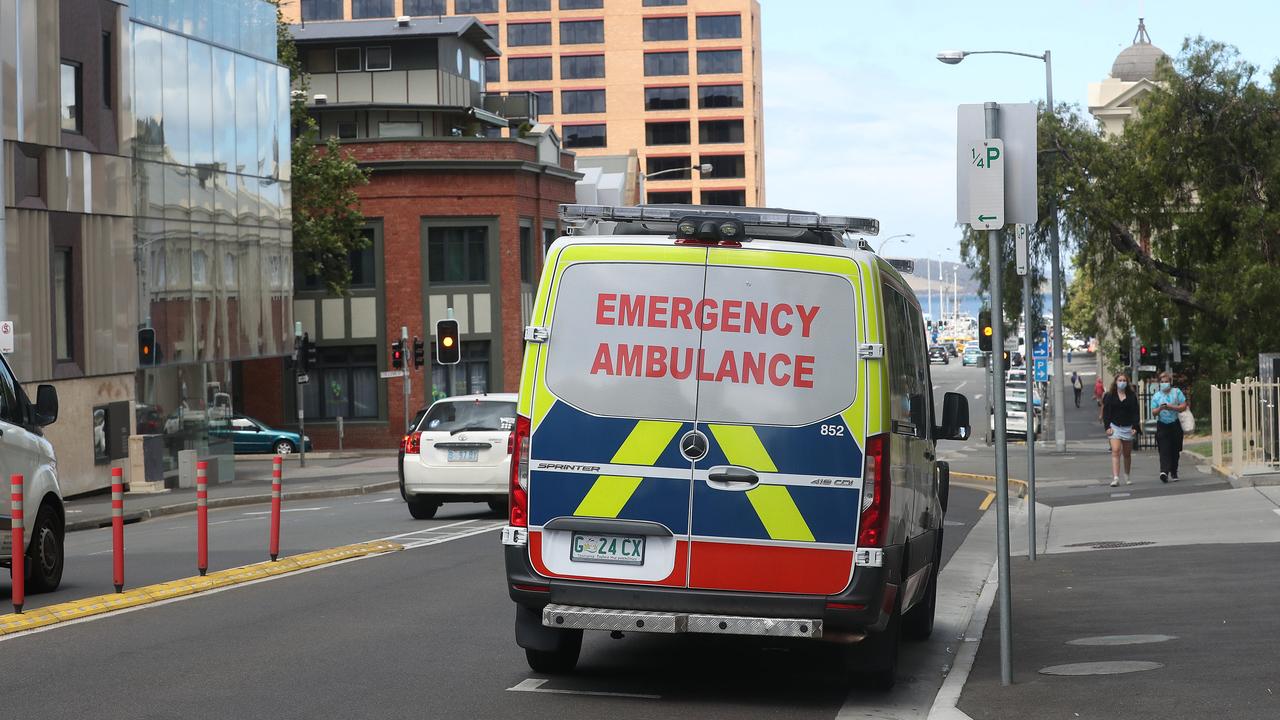 Ambulance parked on Campbell Street. Picture: Nikki Davis-Jones