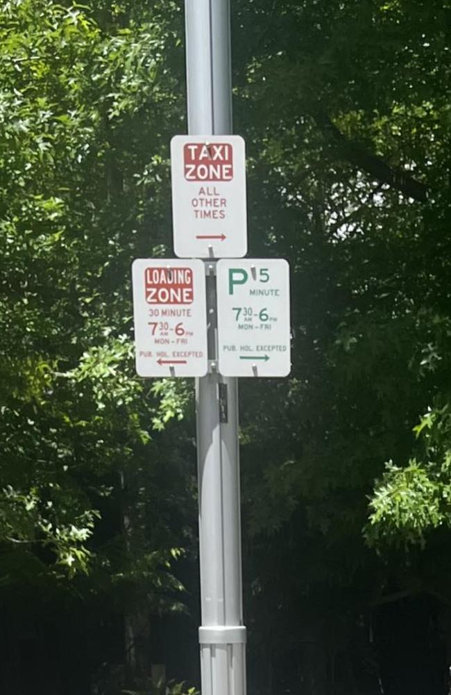 A Canberra driver was fined $128 after being confused by this sign. Picture: Facebook