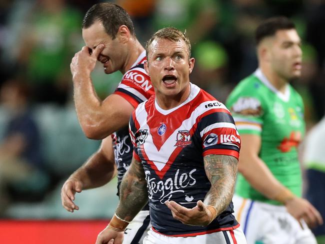 Can veterans Boyd Cordner and Jake Friend rebuild the Roosters wall? Picture: Mark Kolbe/Getty Images