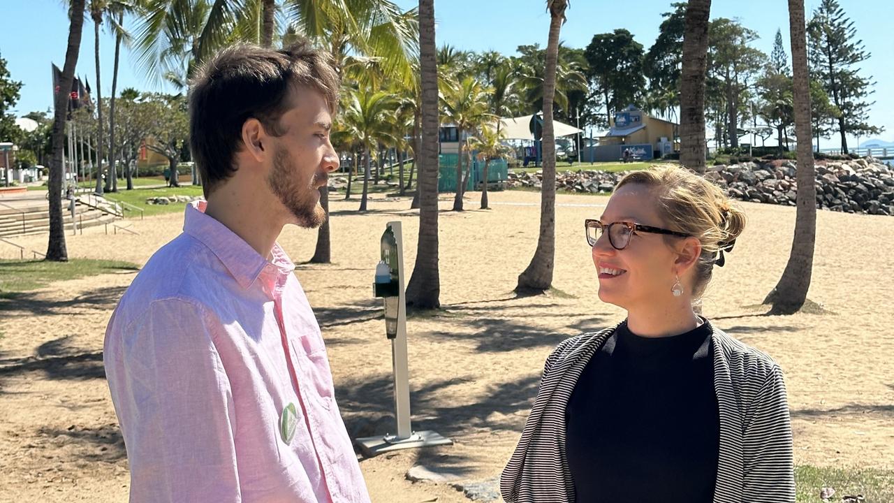 Greens Senator for Queensland, Larissa Waters and Greens candidate for Townsville Benjamin Tiley