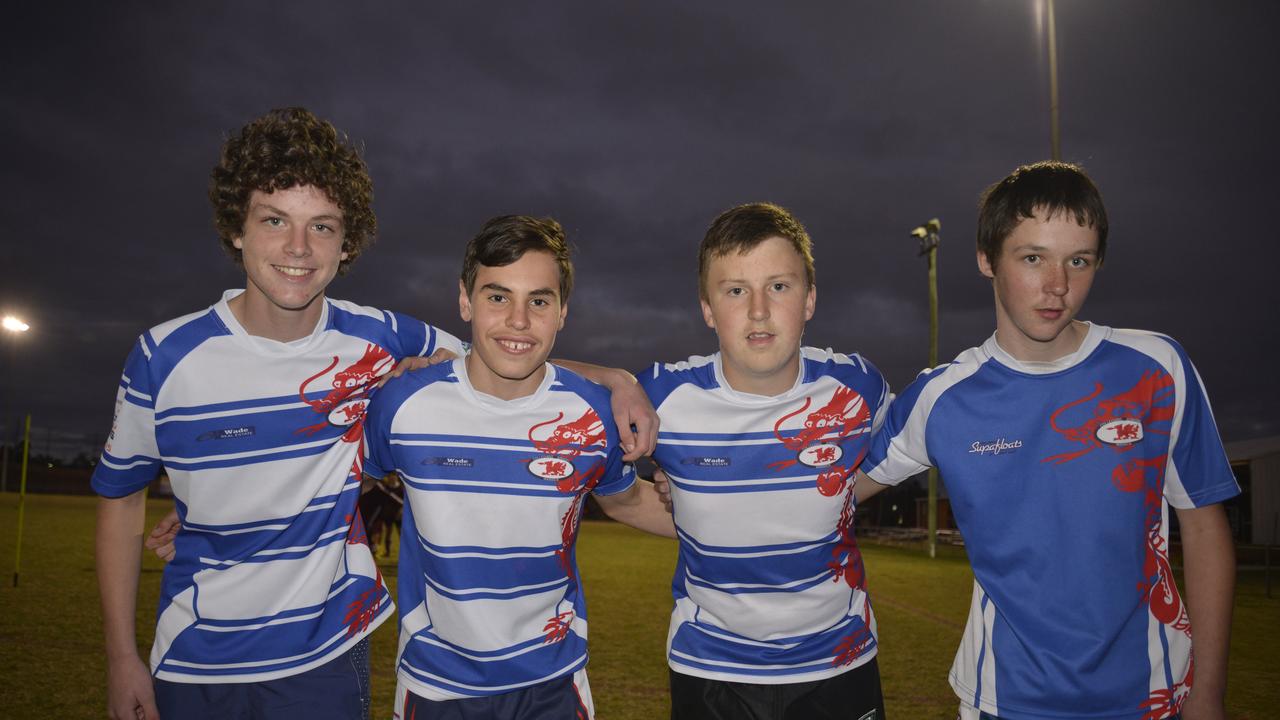 Jye Barrett, Sam Ogden, Nick Lane and Caleb King are the Collegians connection in the Warwick and District Chargers team for the Glyn Rees City Country Cultural Exchange at Coolum. Photo Gerard Walsh / Warwick Daily News