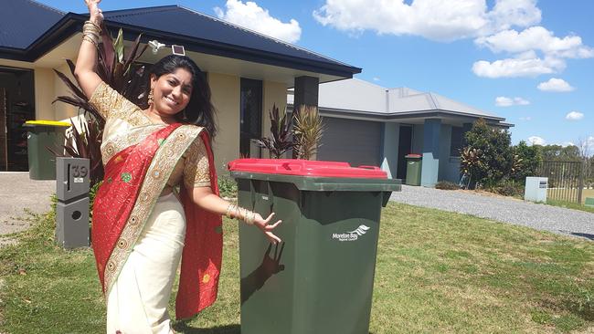 A little bit of Bollywood glamour by the bin from Praveena Lakshmidurai of Griffin. Picture: Facebook/Praveena Lakshmidurai