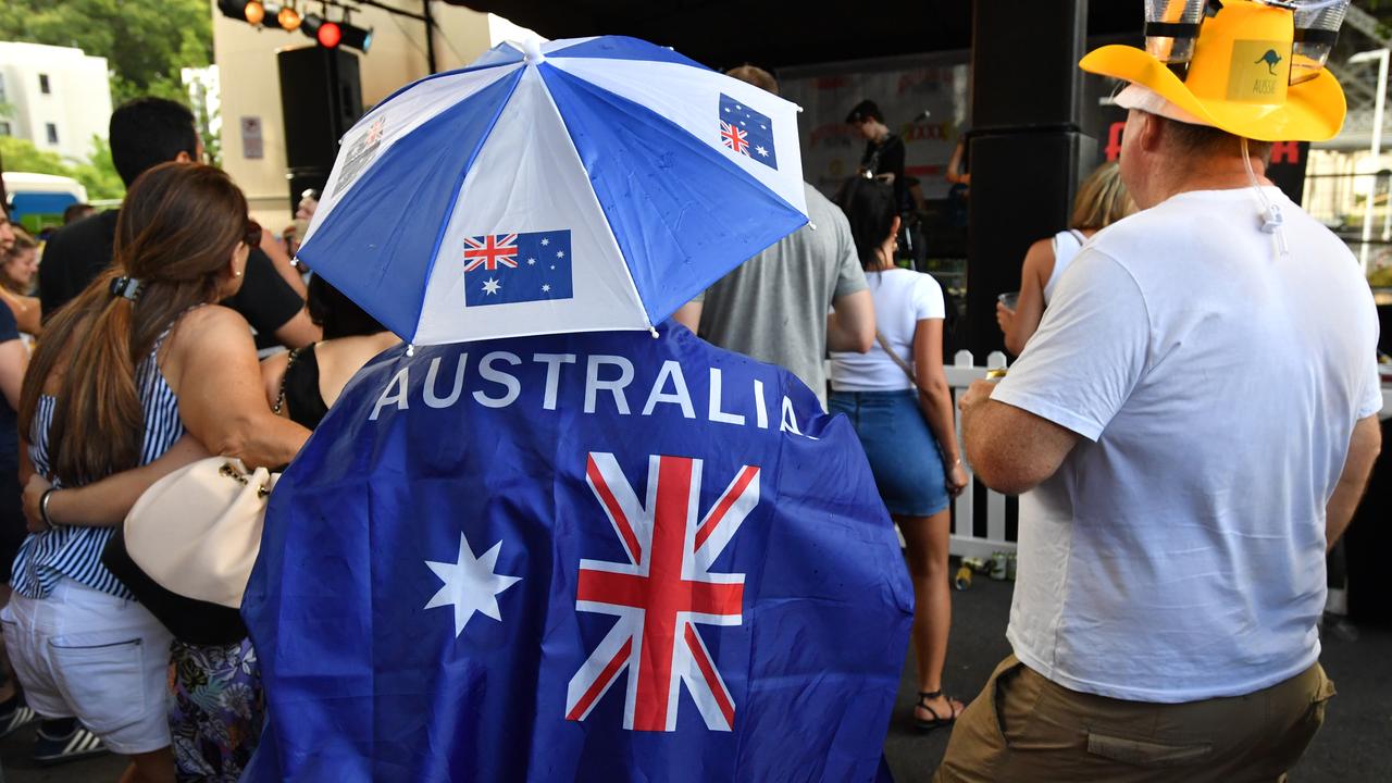 People celebrating Australia Day in Brisbane in 2020. Picture: Darren England/AAP