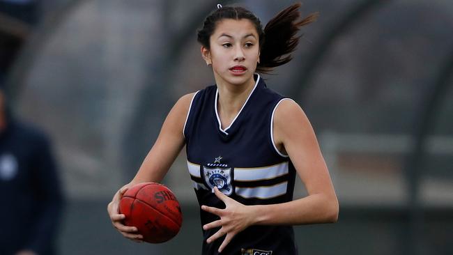 Siena Farrell of Caulfield Grammar in action. Picture: Photo by Dylan Burns/AFL Photos via Getty Images