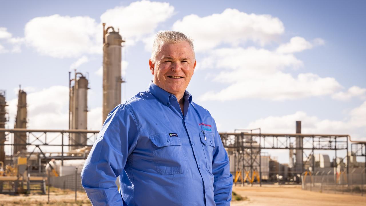 Santos managing director Kevin Gallagher at the Moomba carbon capture storage project site. Pictures: James Elsby