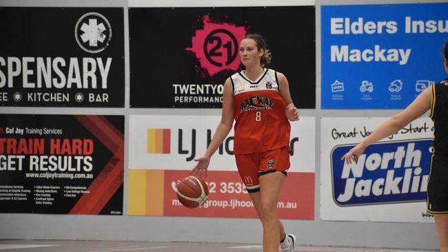 Chelsea Brook for Mackay Meteorettes against Ipswich Force in the NBL1 North, July 24 2021. Picture: Matthew Forrest