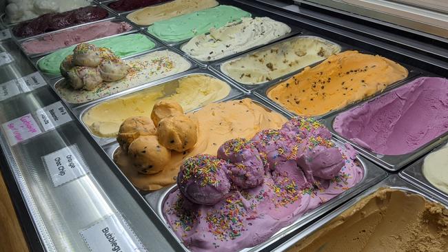 The ice cream flavours at Cookie Grove Millgrove.