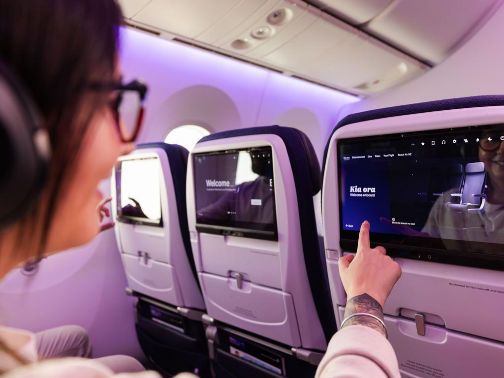 Air New Zealand launch of newly retrofitted Boeing 787.  New Economy Seat Air New Zealand  with new Economy Inflight Entertainment screens.. Picture: Air New Zealand