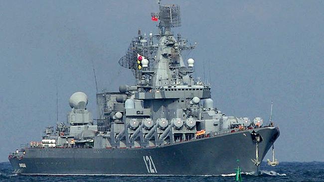 The Moskva, missile cruiser flagship of Russian Black Sea Fleet. Picture: Vasiliy BATANOV / AFP