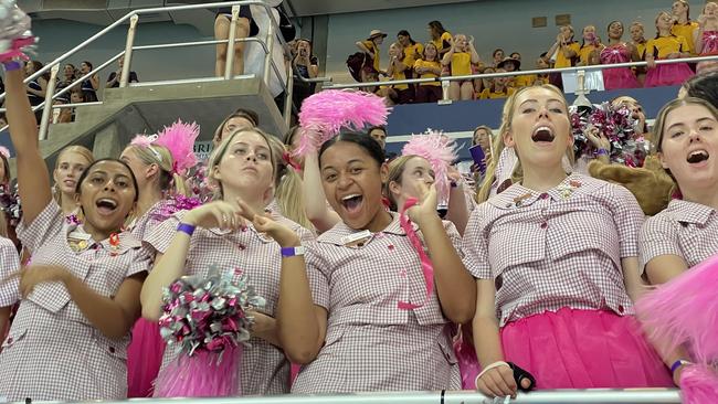 Moreton Bay College's cheer squad.