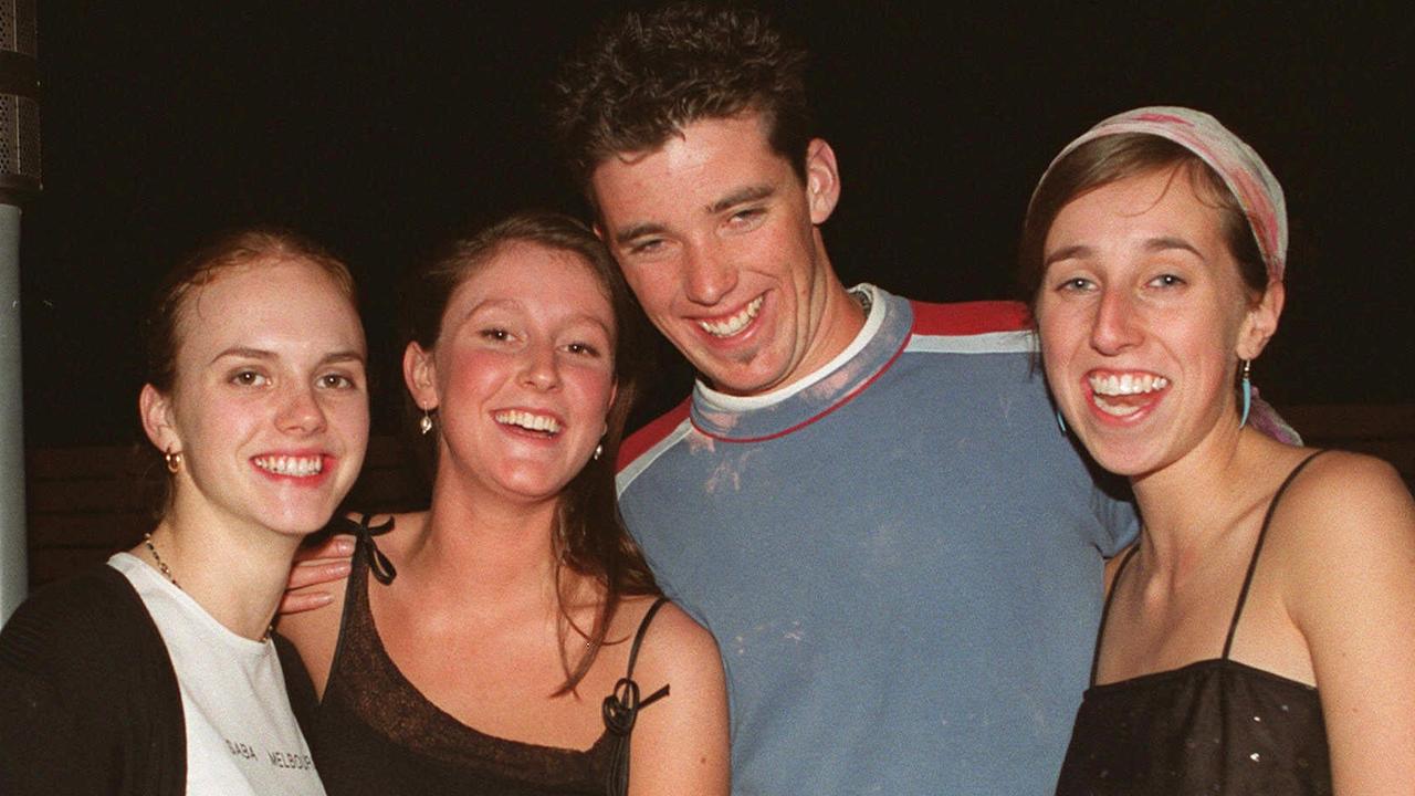 Annie Dobson, Hilary Fairley, Tony Davidson and Alyssa Scott at Motel in South Melbourne in 1999.