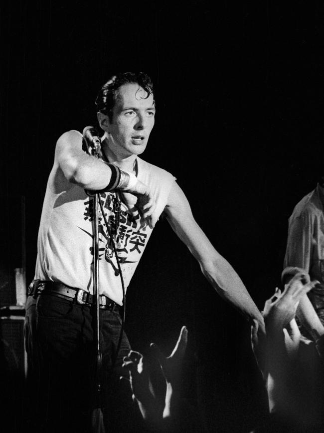 Joe Strummer of The Clash at Thebarton Town Hall, 1982. Picture: Eric Algra.