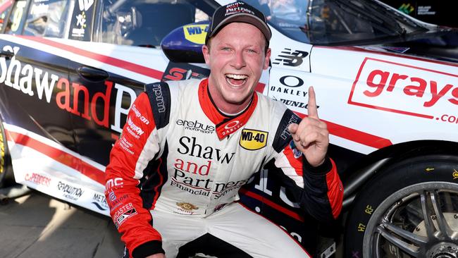 Will Brown, pictured celebrating at Bathurst, is one to watch at the Adelaide 500. Picture: Brendon Thorne/Getty Images