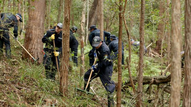 Police search for forensic evidence relating to the disappearance of William Tyrrell in the small town of Kendall. Picture: Nathan Edwards