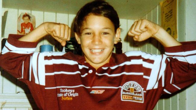 Billy Slater idolised Queensland legend Alfie Langer when he was 10 years old. Picture: Supplied