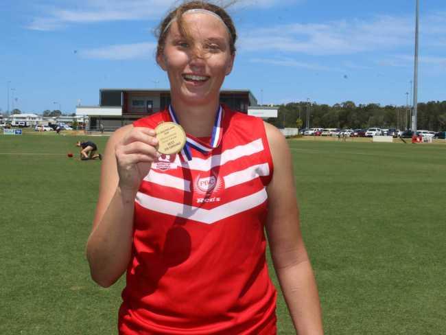 Palm beach Currumbin's Faith Alchin won best on ground in the grand final against Mountain Creek. Picture: Tom Threadingham