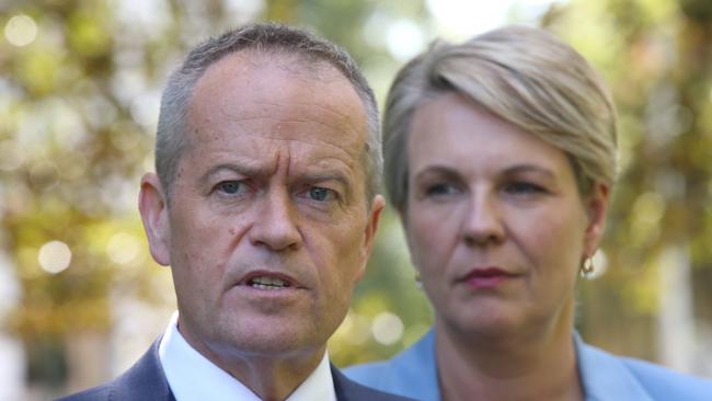 Leader of the Opposition Bill Shorten with deputy Labor leader Tanya Plibersek.