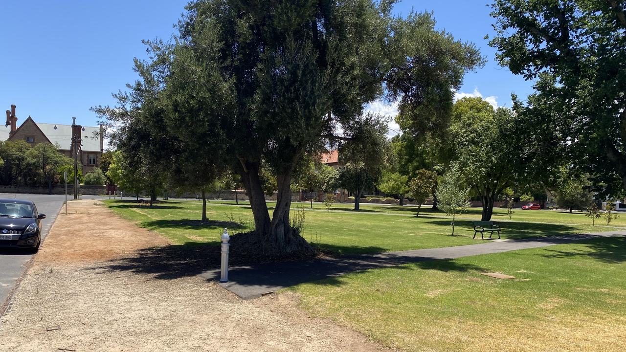 The spot where a pregnant woman claims to have fallen in 1995, causing her to need emergency surgery and resulting in serious injuries to the child.