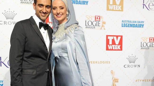 Waleed Aly and wife Susan Carland at the Logies. Picture: JOE CASTRO