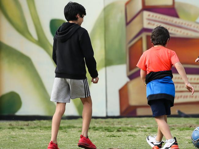 SYDNEY, AUSTRALIA - NewsWire Photos, AUGUST, 30, 2021: Kids are seen playing at the park during lockdown in Bankstown. South-west Sydney LGA areas remain under tight lockdown restrictions as the Covid-19 case numbers continue to rise in Sydney. Picture: NCA NewsWire/ Gaye Gerard