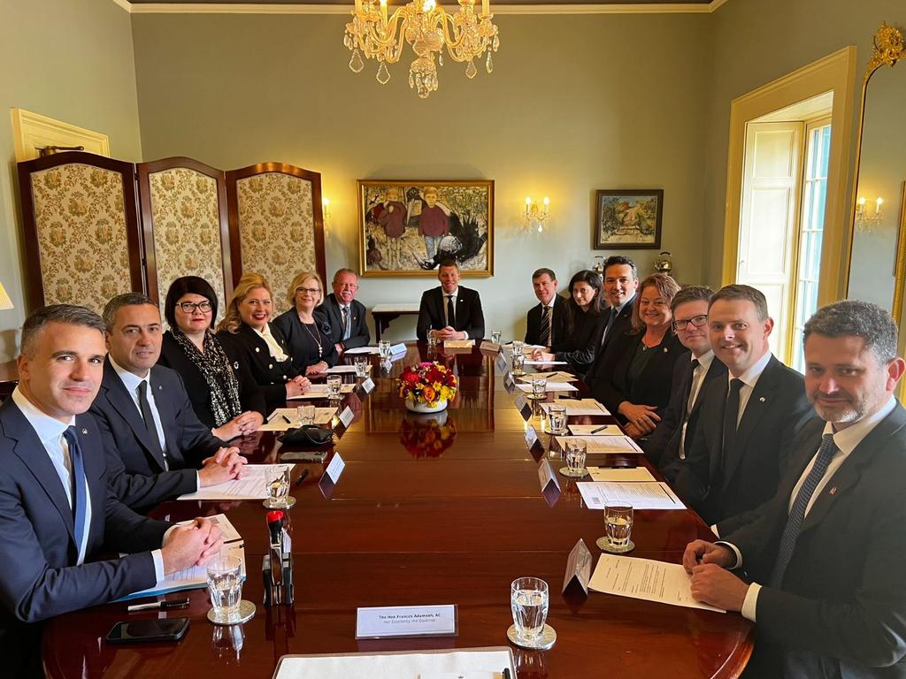 Ministers, including Premier Peter Malinauskas, during a cabinet meeting at Government House on September 11 after the Queen died. Picture: State Government