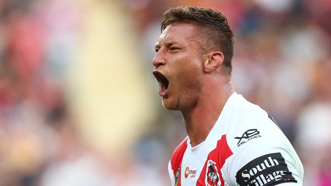 Tariq Sims was rampant against the Broncos. Picture: Chris Hyde/Getty Images