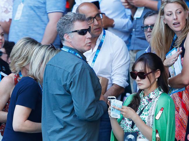 Will Ferrell enjoys another session at Melbourne Park. Picture: Getty Images