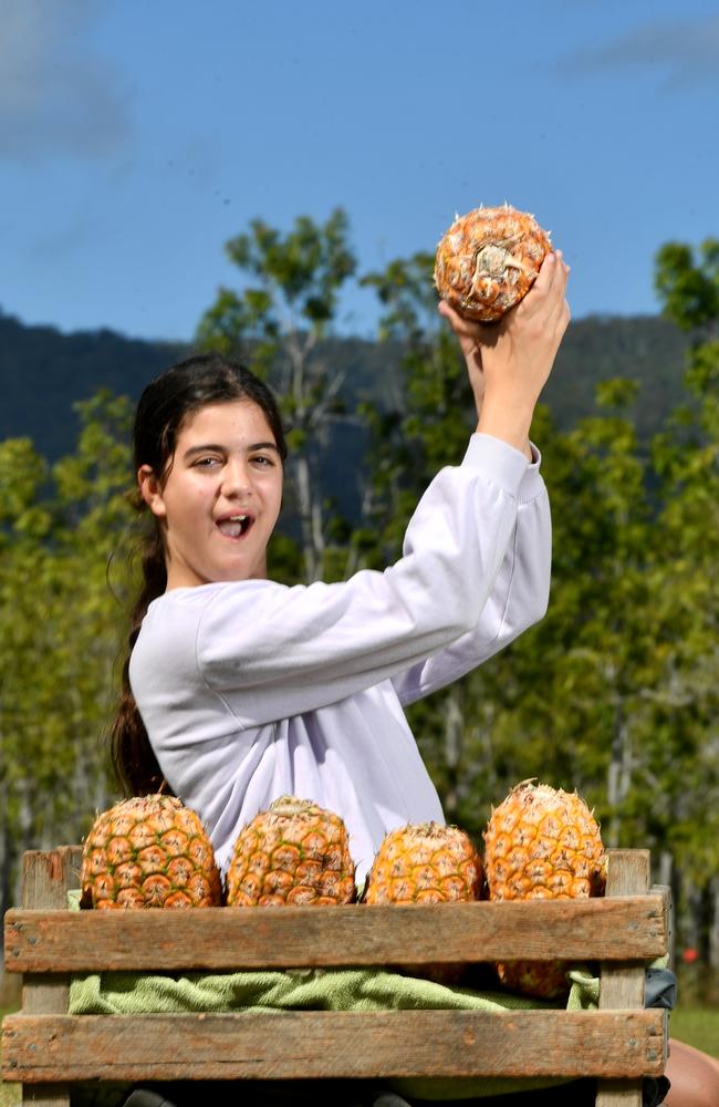 Alice McIntosh, 11, from Mount Louisa, can't wait for this year's Rollingstone Pineapple Festival. Picture: Evan Morgan