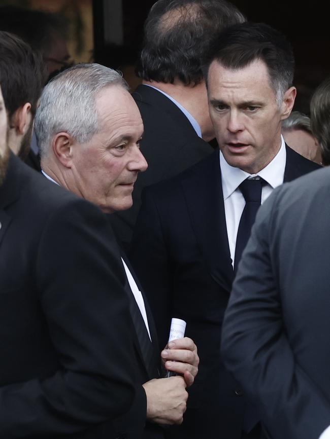 Former NSW Premier Morris Iemma with Mr Minns. Picture: Richard Dobson