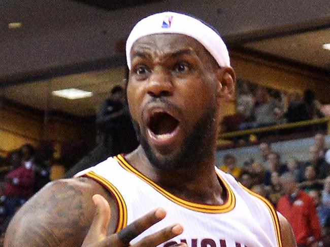 COLUMBUS, OH - OCTOBER 20: LeBron James #23 of the Cleveland Cavaliers reacts after being called for a foul in the second half against the Chicago Bulls at the Jerome Schottenstein Center on October 20, 2014 in Columbus, Ohio. NOTE TO USER: User expressly acknowledges and agrees that, by downloading and/or using this photograph, user is consenting to the terms and conditions of the Getty Images License Agreement. Jamie Sabau/Getty Images/AFP == FOR NEWSPAPERS, INTERNET, TELCOS & TELEVISION USE ONLY ==