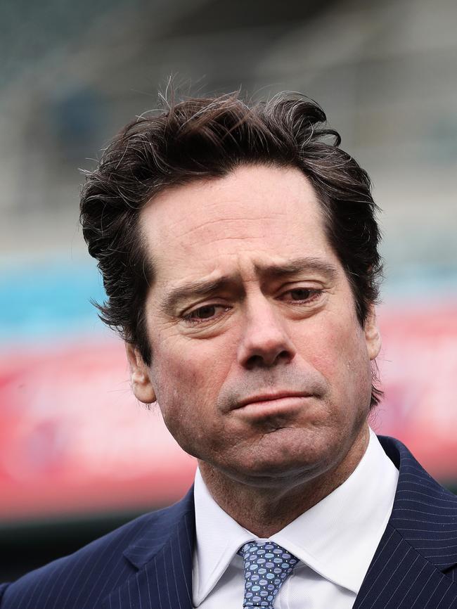 AFL CEO Gillon McLachlan at Blundstone Arena in Tasmania this week. Picture: LUKE BOWDEN