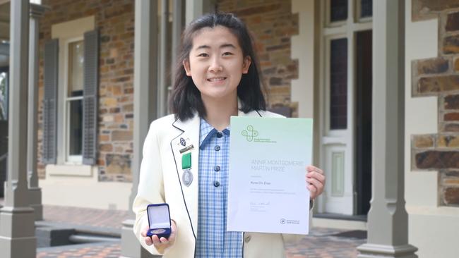 Zhao Rune, who attended St Peter’s Girls’ School, achieved a ranking of 99.95, which is the highest ranking possible. Picture: Supplied