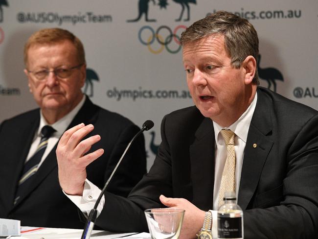 The Daily Telegraph has learned AOC chief executive Matt Carroll would not back the “Yes” campaign without consulting the AOC board or the AOC Athletes’ Commission. Picture: AFP Photo/William West