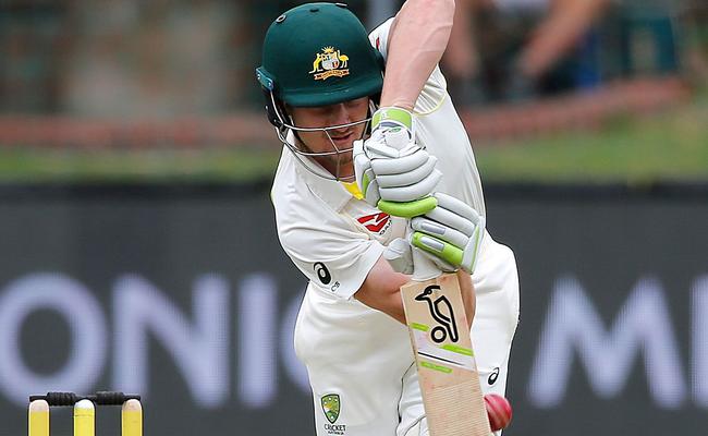 Cameron Bancroft has been dismissed in the last over before lunch. Picture: AFP
