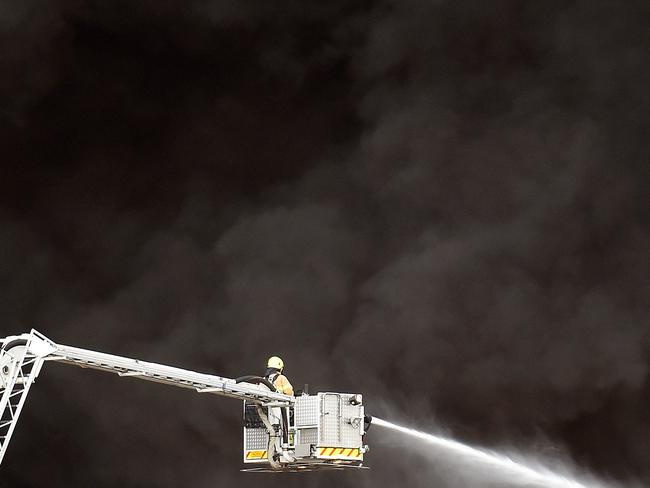 Firefighters are battling the blaze. Picture: Nicole Garmston