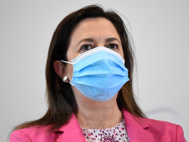 Annastacia Palaszczuk has been at loggerheads with the PM over the AstraZeneca vaccine and international arrivals. Picture: Dan Peled / NCA NewsWire