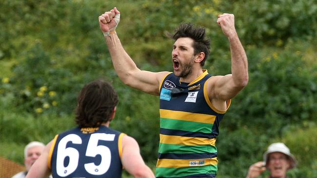 Former AFL player Jarrad Waite, playing for St Kevin's, will coach Benalla next year. Picture: Hamish Blair