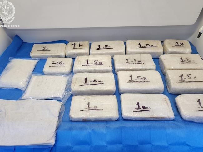 21kg of the drugs being smuggled into a Sydney port. Picture: NSW Police.