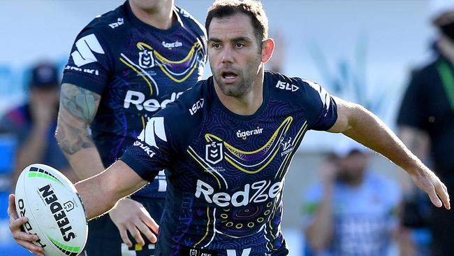 Cameron Smith of the Storm in action during the round 12 NRL match between the Melbourne Storm and the Newcastle Knights.