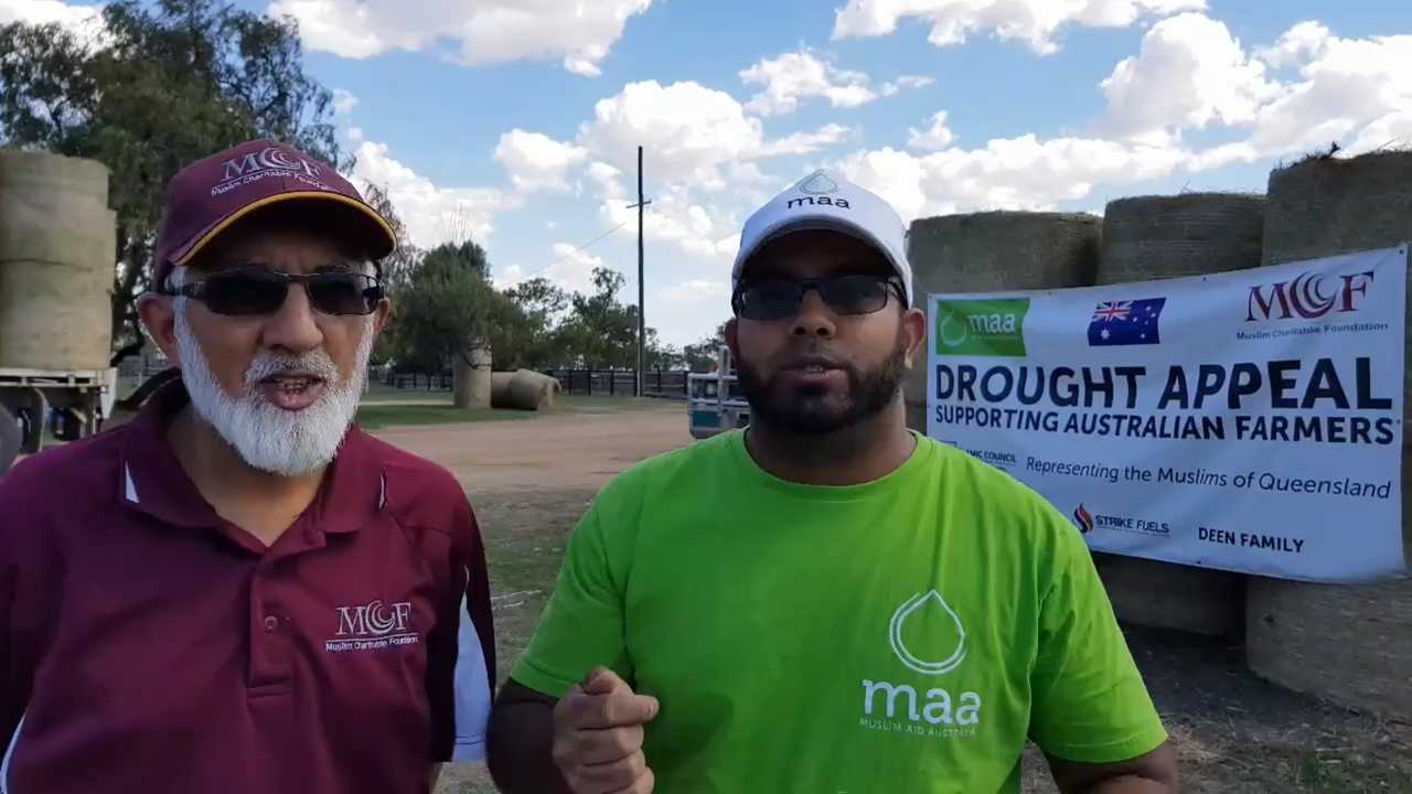 Muslims donate hay to western Queensland. . Picture: Contributed