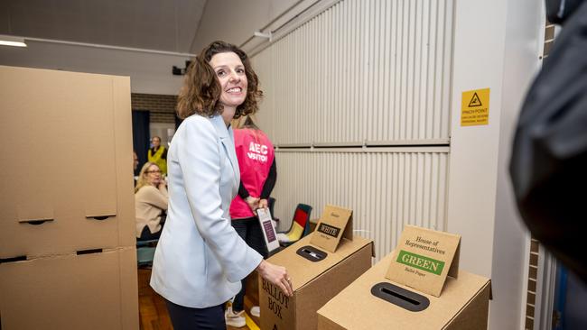 Allegra Spender casts her vote: Picture: Darren Leigh Roberts