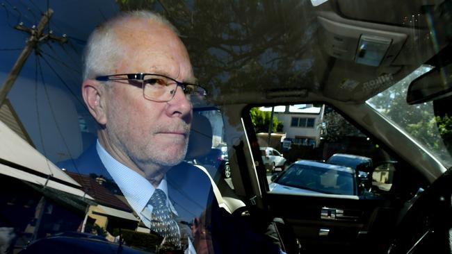 Former ABC Chairman Justin Milne returns to his home in Sydney after resigning. Picture: AAP