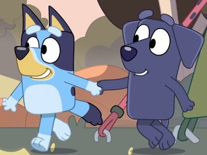 Bluey and Jean Luc in Bluey