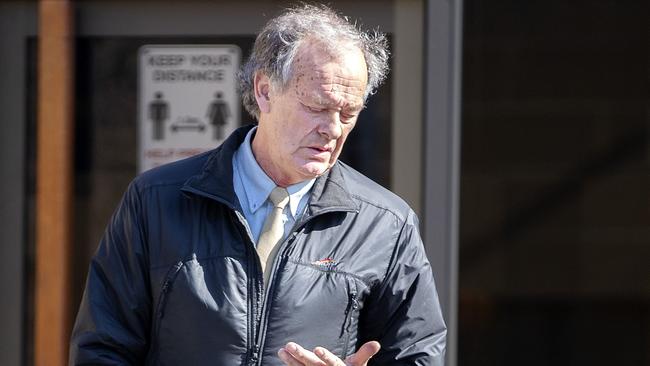 Marcus Pollard leaves the Supreme Court of Tasmania, Hobart. Picture Chris Kidd