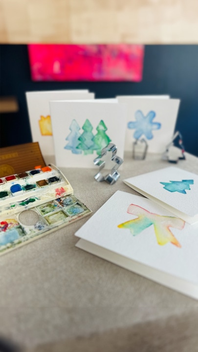 Cookie Cutter Water Colour Cards