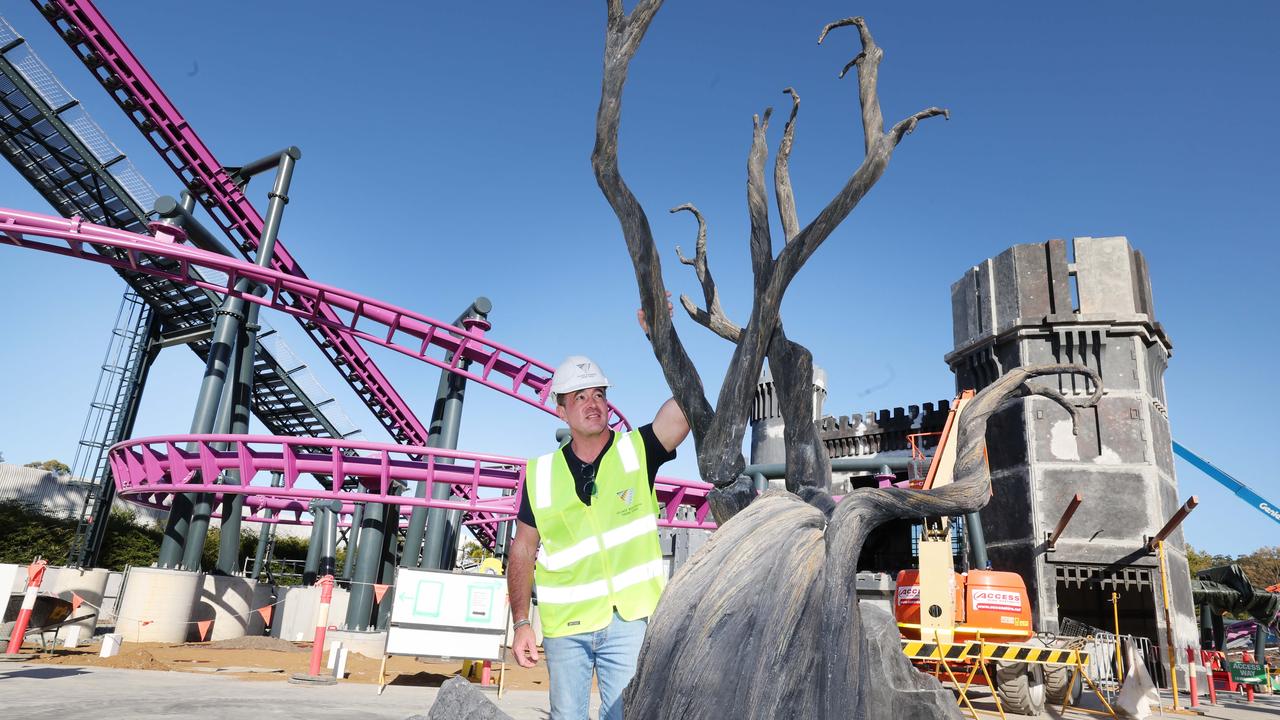 Village roadshow CEO Clark Kirby looks over construction of the Wizard of Oz Precinct at Movie World. Picture Glenn Hampson