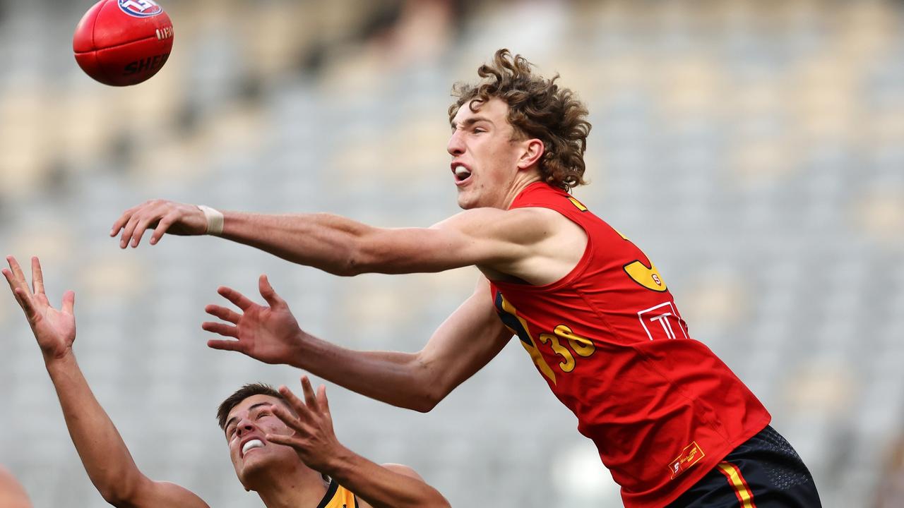 Taylor Goad in action for South Australia against Western Australia in Perth at this year’s AFL under-18 national championships. Picture: Will Russell/AFL Photos via Getty Images