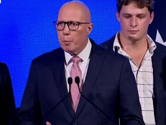 3 MAY 2025: Peter Dutton concedes Liberal loss in 2025 election. Picture: Sky News