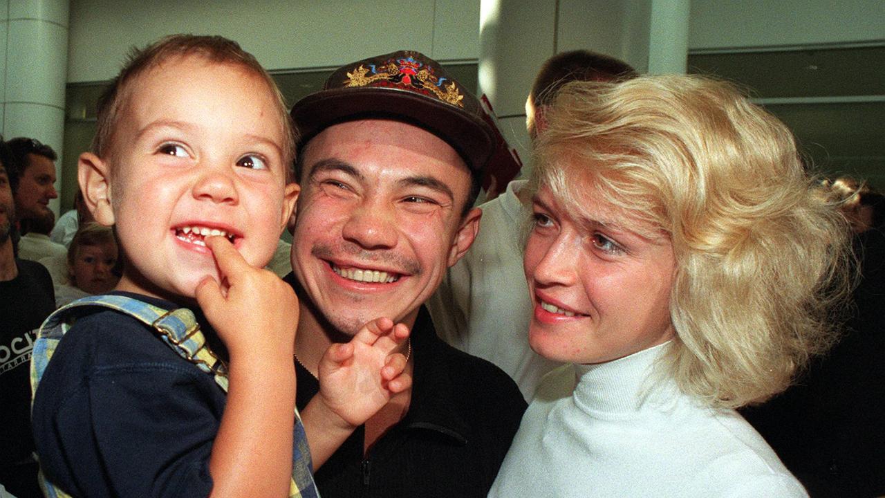 Tim Tszyu (left) with his father Kostya and mother Natalia.